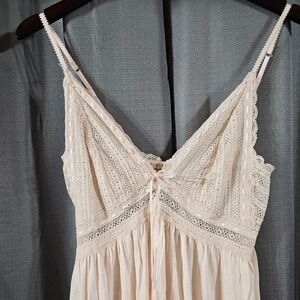 Eberjey Tangled Love Chemise Pale Blush Pink Lace V-Neck Nightgown S689 S/M NEW